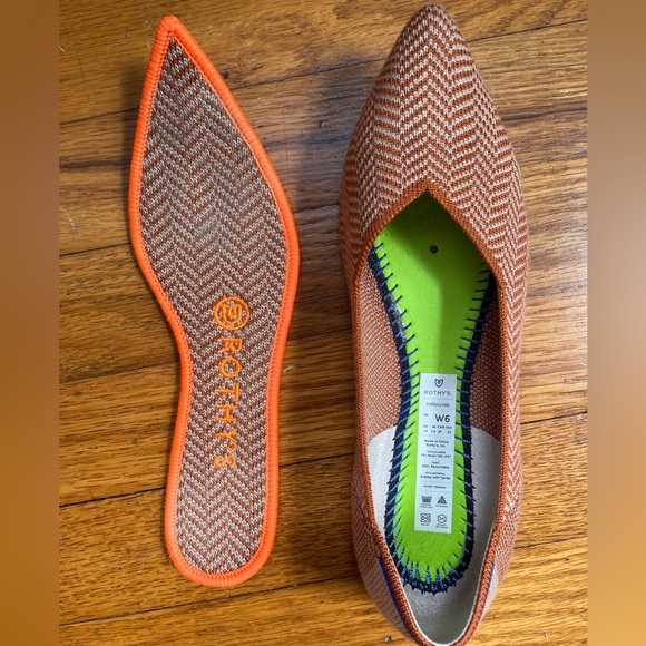 Rothy’s Retired The Point Camel Herringbone Merino Wool Size 6 - Picture 5 of 7